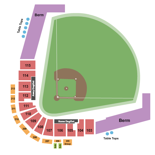 Condron Family Ballpark Baseball Seating Chart